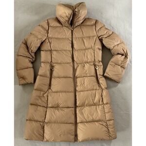 Lauren Ralph Lauren Longline Down Puffer Winter Coat Camel Funnel Neck Medium
